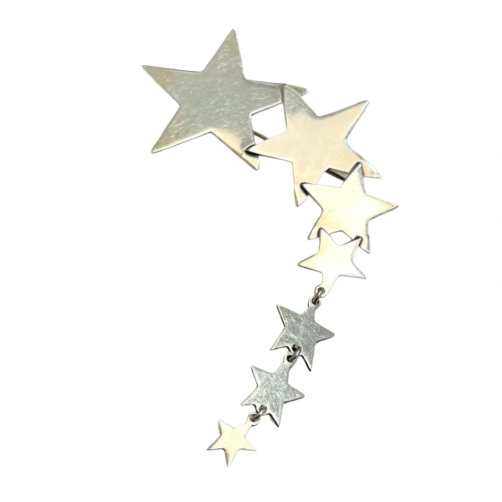 STERLING SILVER SHOOTING STARS STATEMENT BROOCH